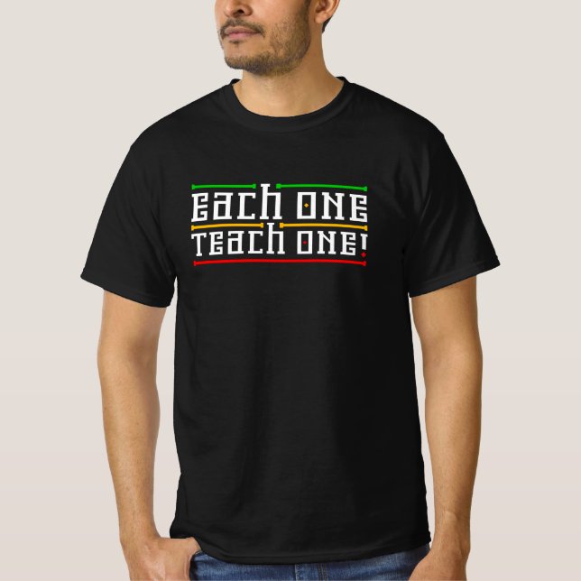 Each One Teach One Rasta Colours Unisex Reggae T-Shirt (Front)
