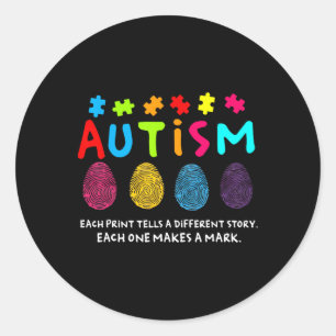 Each Print Tells A Different Story Fingerprint Aut Classic Round Sticker