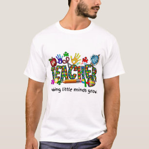 eacher Helping Little Minds Grow – Autism Awarenes T-Shirt