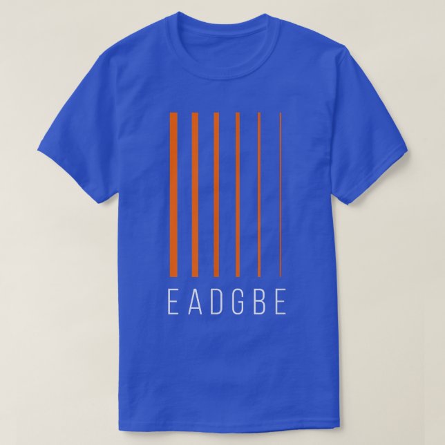 EADGBE 6 String Guitar Player & Guitarist - Cool 6 T-Shirt (Design Front)