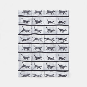 EADWEARD MUYBRIDGE: Cat Walking - Fleecy Blanket