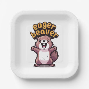 Eager Beaver Paper Plate