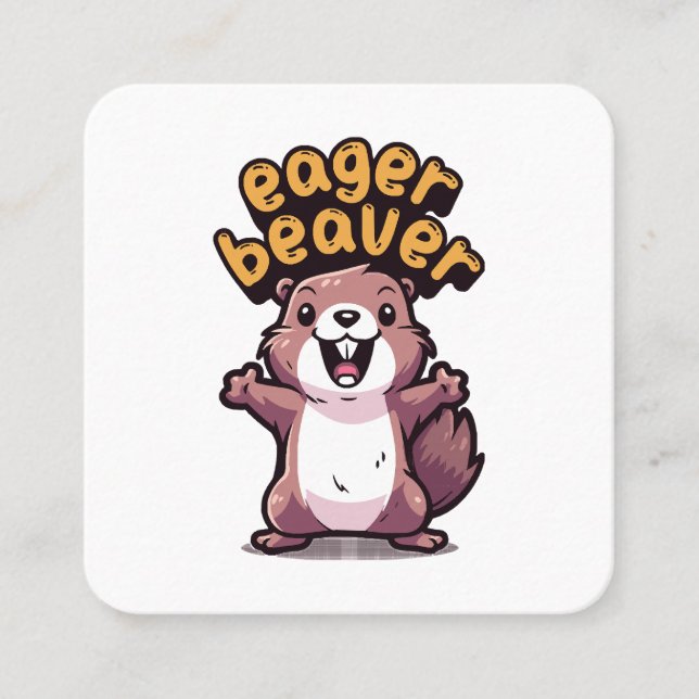 Eager Beaver Square Business Card (Front)