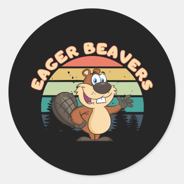 Eager Beavers Classic Round Sticker (Front)