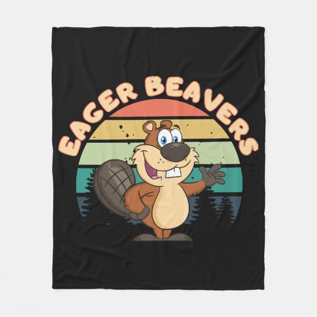 Eager Beavers Fleece Blanket (Front)