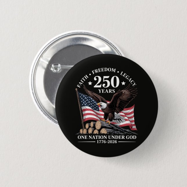 Eagle 250th Anniversary USA 6 Cm Round Badge (Front & Back)