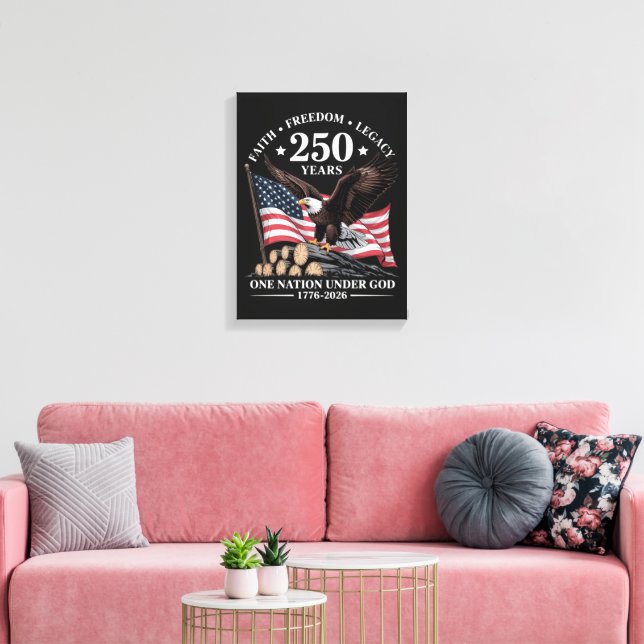 Eagle 250th Anniversary USA Canvas Print (Insitu(LivingRoom))