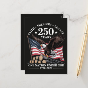Eagle 250th Anniversary USA Holiday Postcard