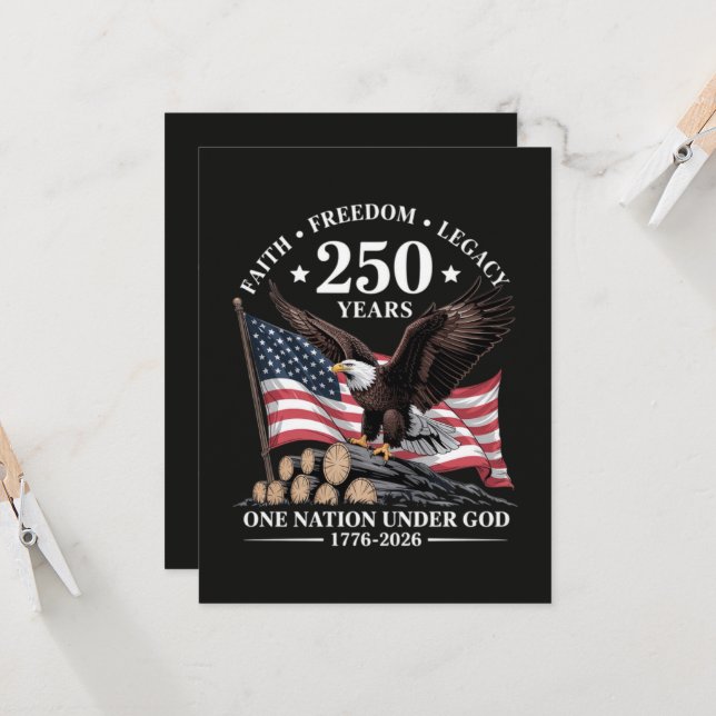 Eagle 250th Anniversary USA Invitation (Front/Back In Situ)
