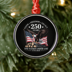 Eagle 250th Anniversary USA Metal Tree Decoration