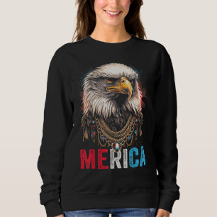 Eagle  4th of July American Flag USA Patriotic Ame Sweatshirt