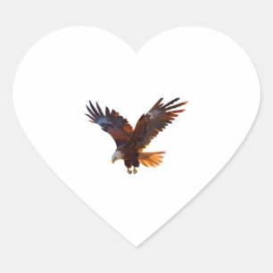 Eagle a symbol of power and greatness heart sticker