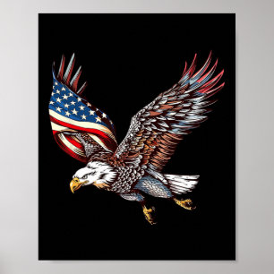 Eagle American Flag 4th Of July Eagle Gifts Men Wo Poster