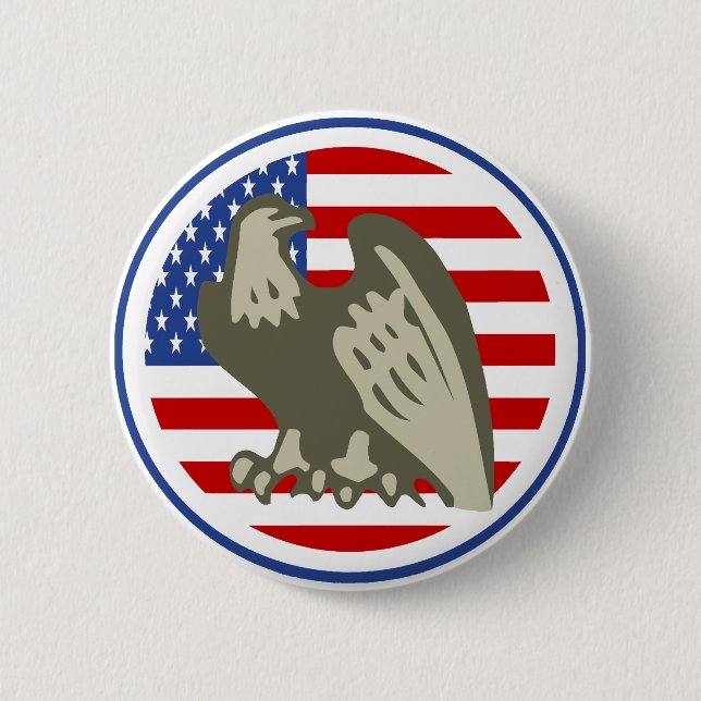 Eagle American Flag 6 Cm Round Badge (Front)