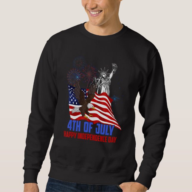 Eagle American Flag Happy Independence Day 4th Of  Sweatshirt (Front)