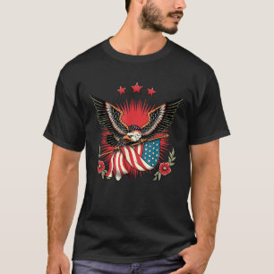 Eagle American Flag Patriotic Traditional Tattoo U T-Shirt