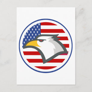 Eagle American Flag Postcard