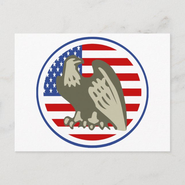 Eagle American Flag Postcard (Front)