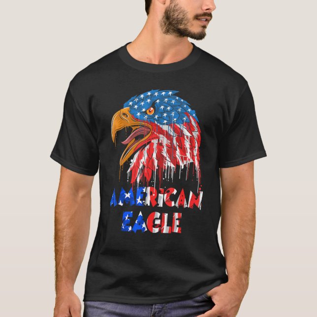 Eagle American Flag Symbol 4th Of July Merica Mull T-Shirt (Front)
