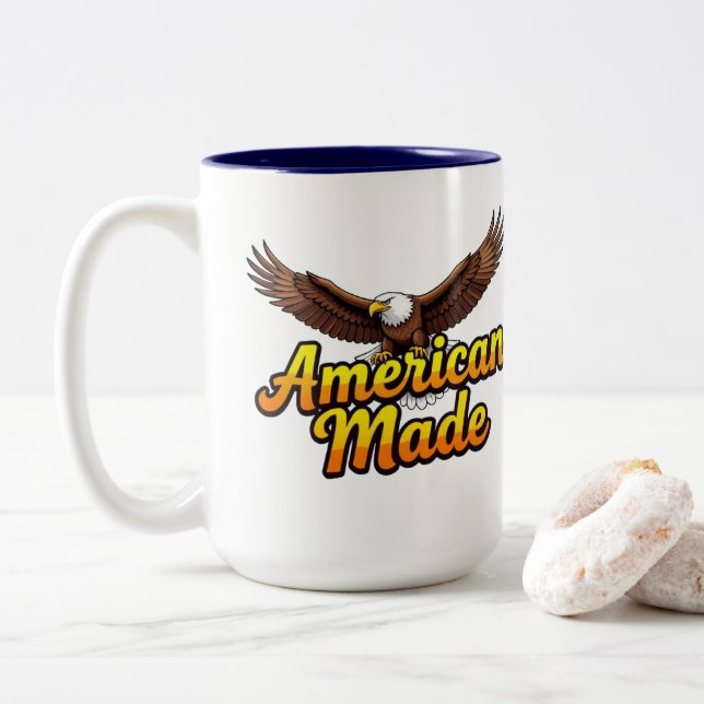Eagle American Made  Two-Tone Coffee Mug (With Donut)