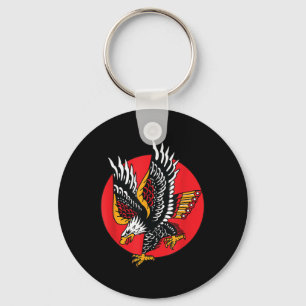 Eagle American Traditional Tattoo Ink Old School F Key Ring