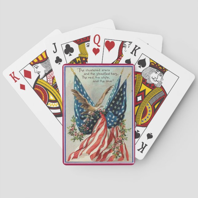 Eagle and American Flag Patriotic  Playing Cards (Back)