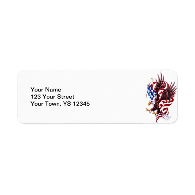 Eagle and American Flag Tatoo Illustration Style (Front)