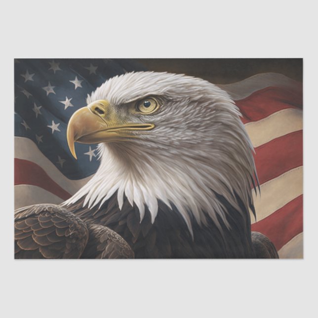 Eagle and American Flag Tissue Paper (Front)