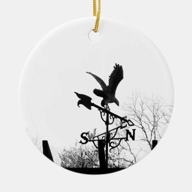 Eagle and Arrow Ceramic Tree Decoration (Front)