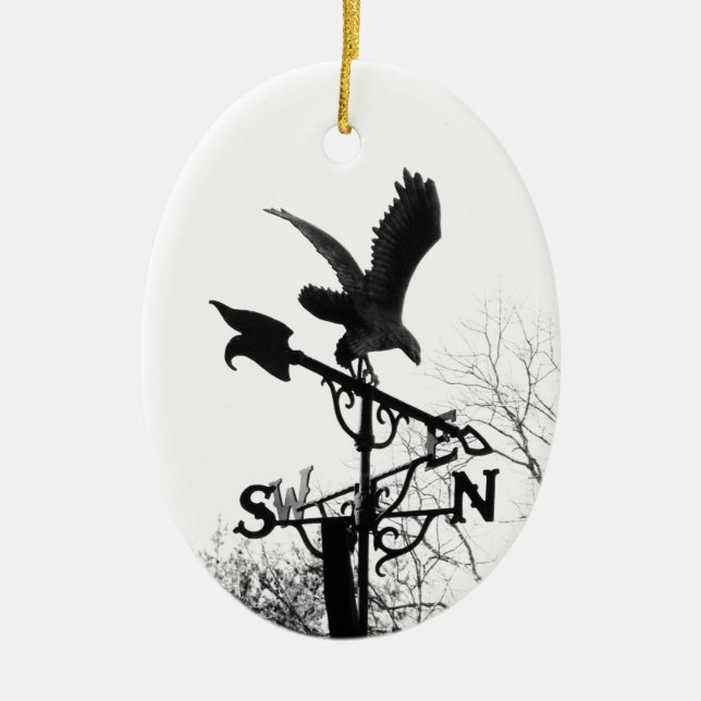 Eagle and Arrow Ceramic Tree Decoration (Front)
