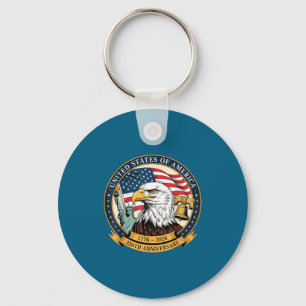 Eagle And Flag 1776-2026 250th Birthday America  Key Ring