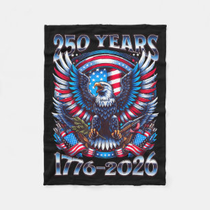 Eagle and flag 250 years 1776-2026 250th birthday fleece blanket