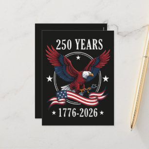 Eagle And Flag 250 Years 1776-2026 250th Holiday Postcard
