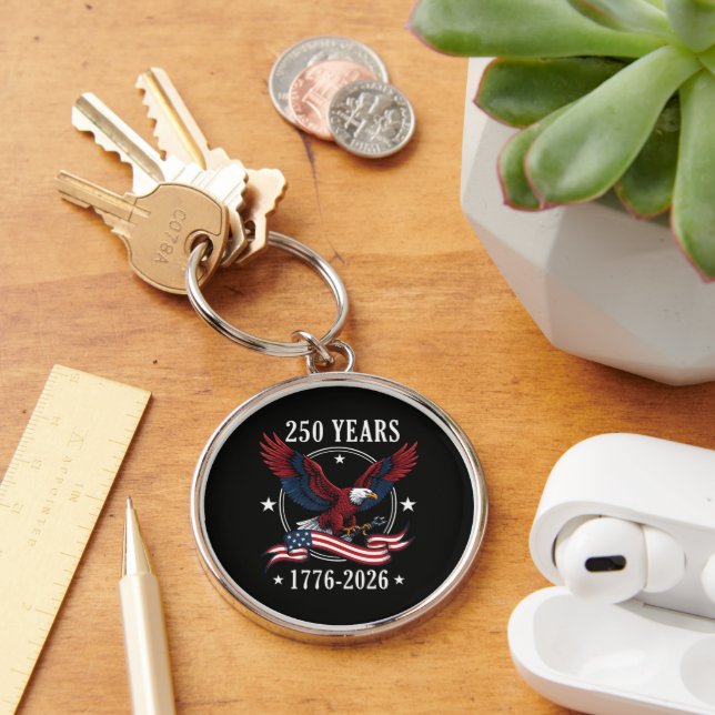 Eagle And Flag 250 Years 1776-2026 250th Key Ring (Desk)