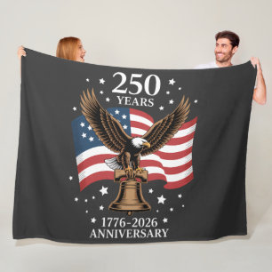 Eagle and Flag 250 Years of America 1776-2026 Fleece Blanket