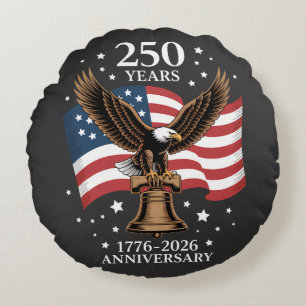 Eagle and Flag 250 Years of America 1776-2026 Round Cushion