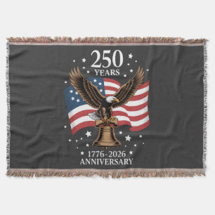 Eagle and Flag 250 Years of America 1776-2026 Throw Blanket