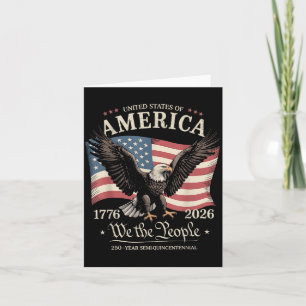 Eagle and flag 250 years the people 1776 250th card