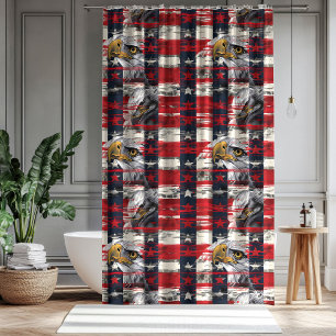 Eagle and Flag Curtain 4th of July Bath Accent