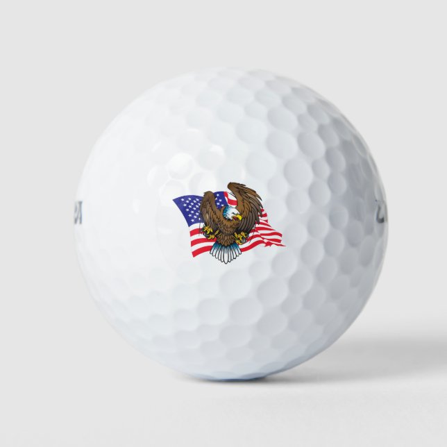 Eagle-and-Flag Golf Balls (Front)