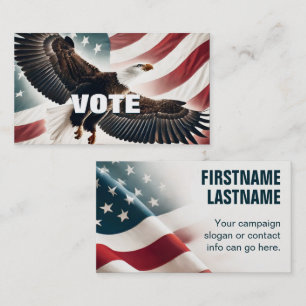 Eagle and Flag Political Campaign Template Business Card