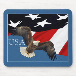 Eagle and Flag USA Mouse Pad