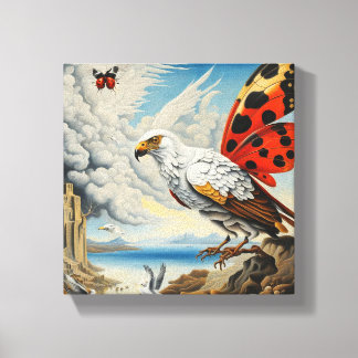 Eagle And Ladybug Scene Canvas Print