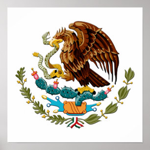 Eagle and snake Mexico Emblem for Mexicans Poster