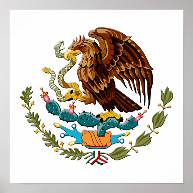 Eagle and snake Mexico Emblem for Mexicans Poster (Front)