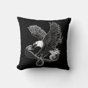 Eagle and Snake Throw Pillow