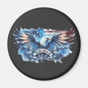 Eagle and USA flag.Patriotic. Magnet
