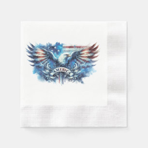Eagle and USA flag.Patriotic. Napkin