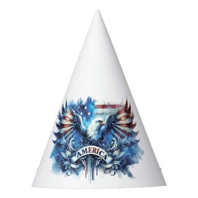 Eagle and USA flag.Patriotic. Party Hat (Front)