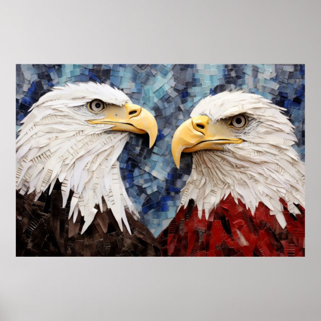 Eagle Animal Bird Art Decor Paint Mosaic (Front)